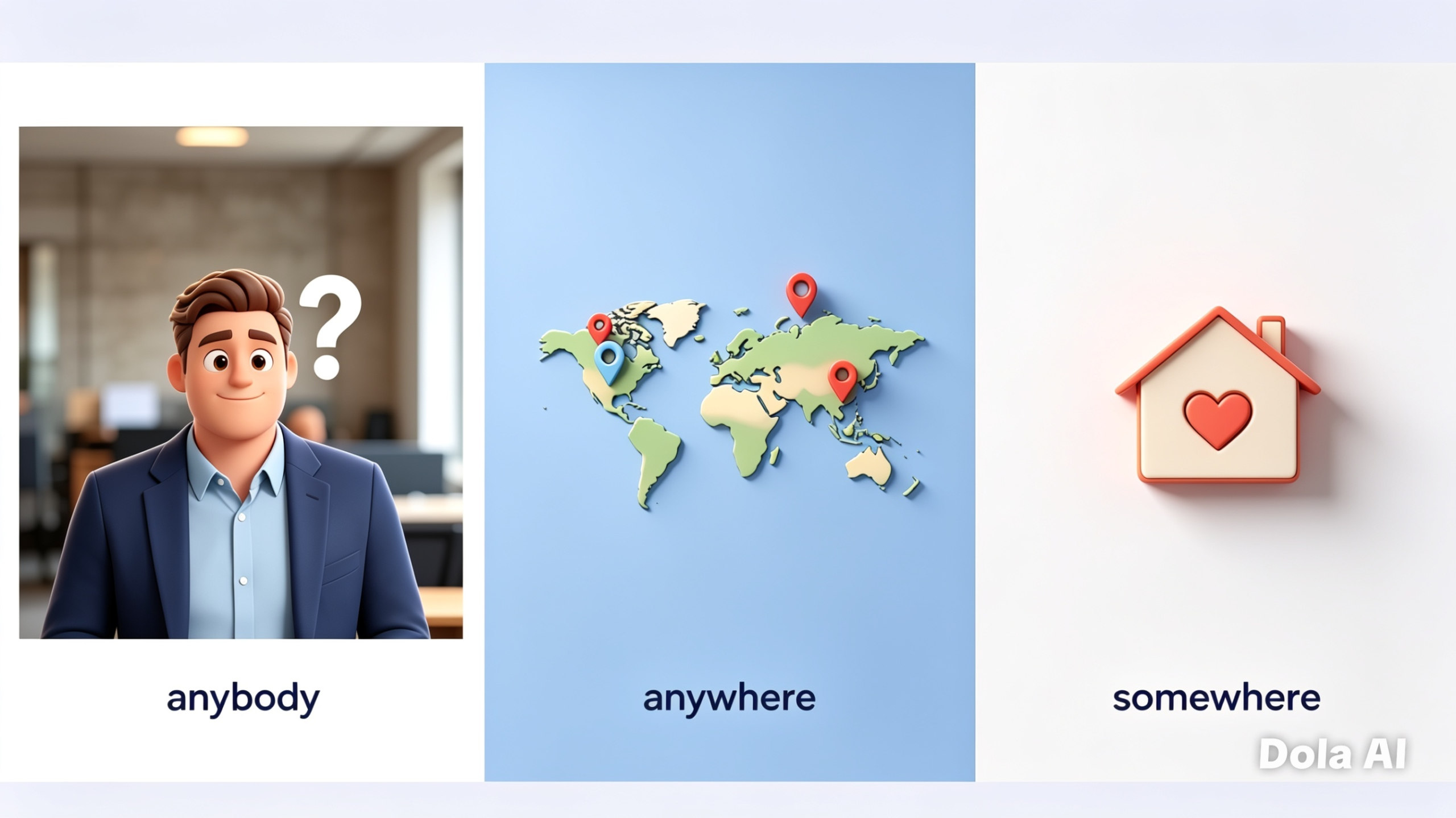 Como apreender ingles usando Everywhere, Somewhere, Somebody, Someone, Anybody, Anywhere, Anything e Something