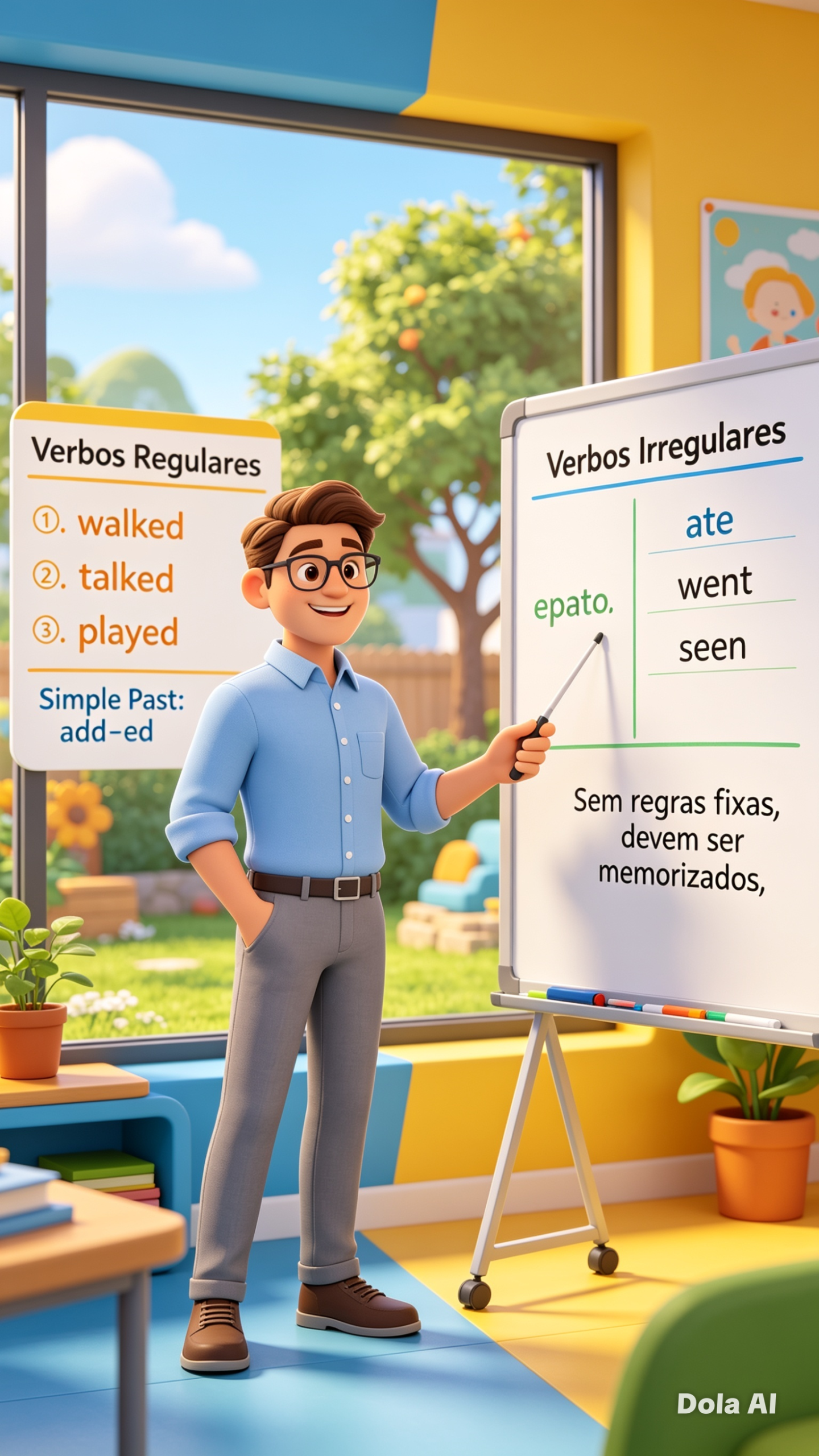 Comparativo: Verbos Irregulares vs. Verbos Regulares em Inglês